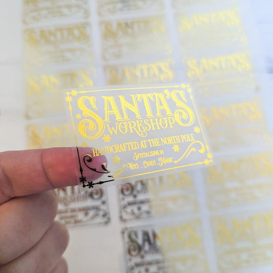 E&L Designs Santa's Workshop Foil Stickers, Clear