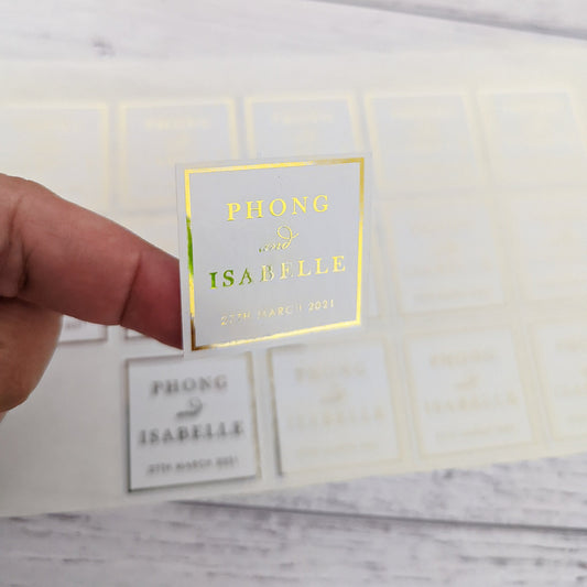 E&L Designs Square Wedding Stickers