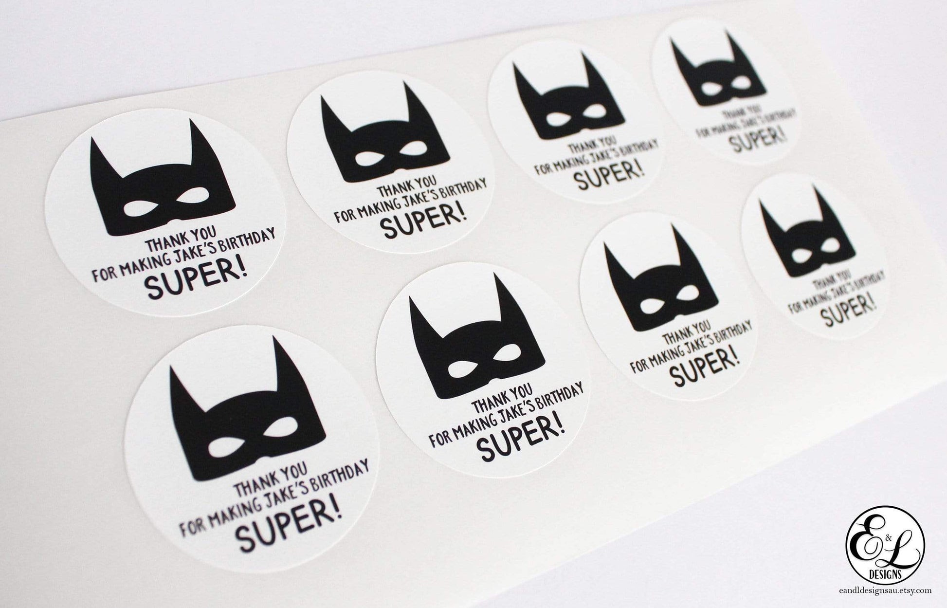 E&L Designs Superhero Party Stickers - Superhero Theme