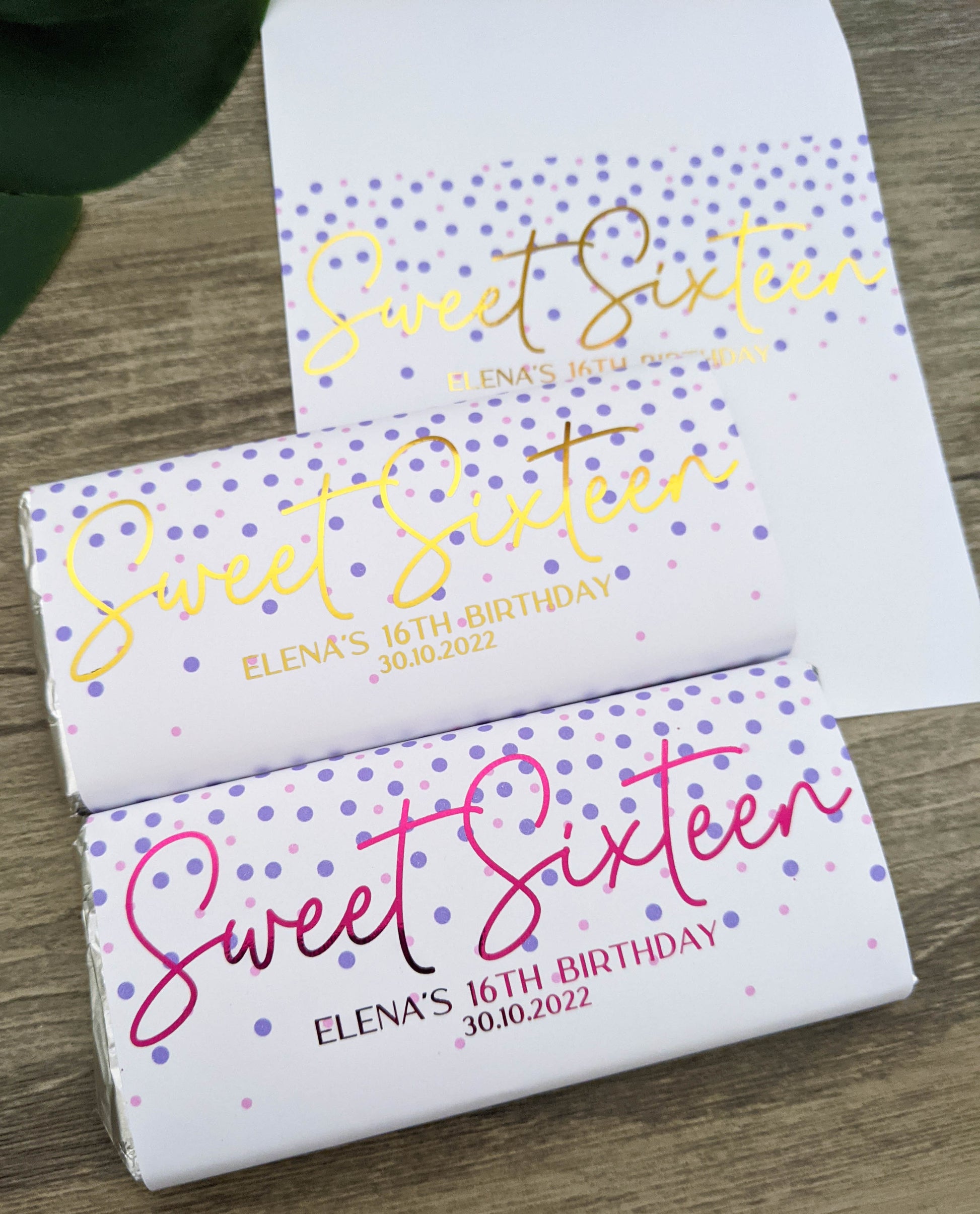 E&L Designs Sweet Sixteen Chocolate Wrappers, Set of 10
