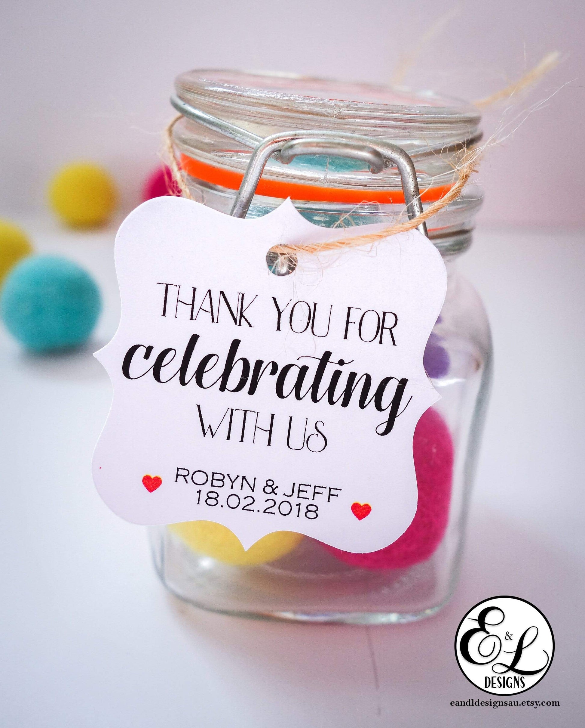 E&L Designs Thank You For Celebrating With Us Gift Tags - Pack of 24