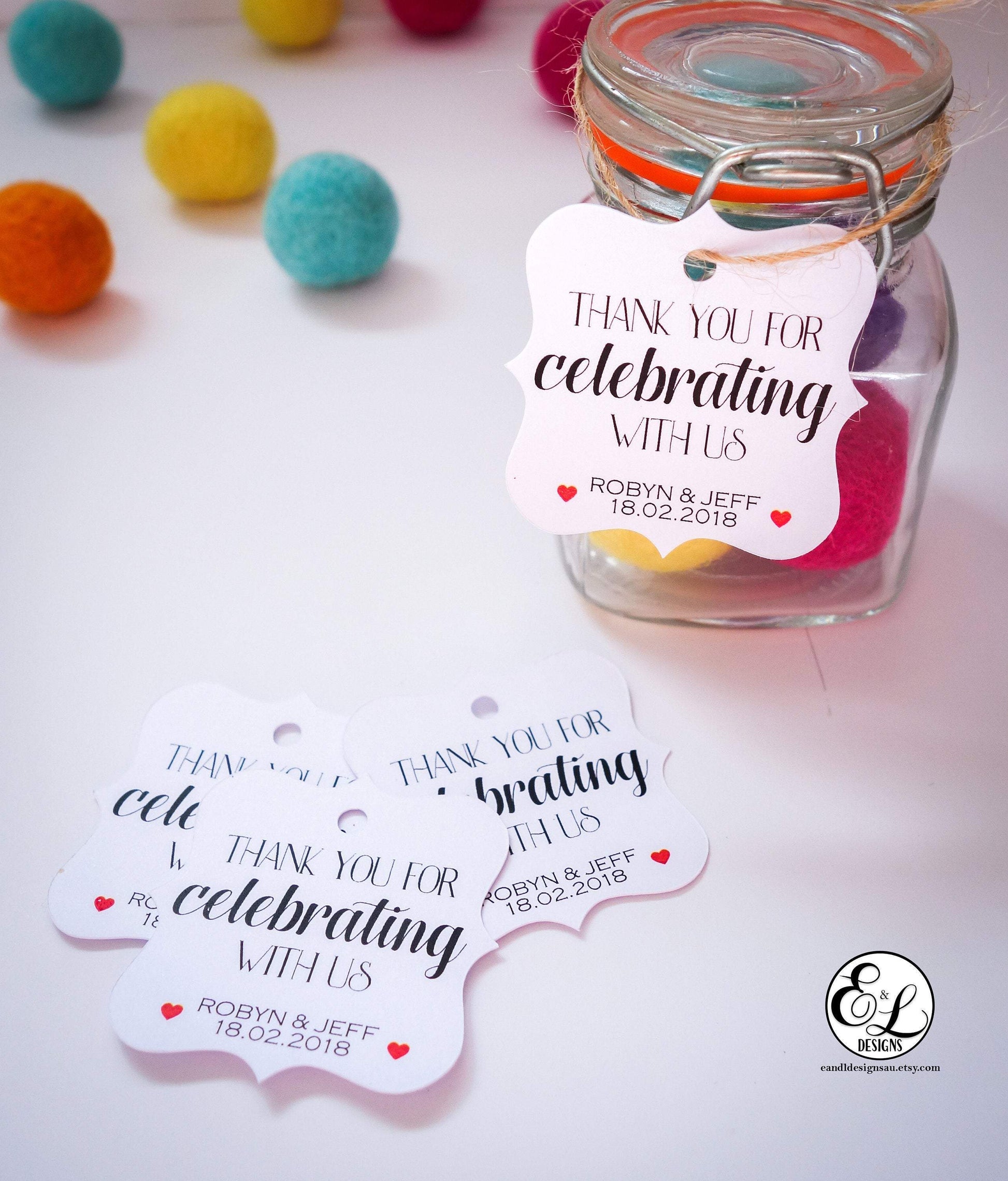 E&L Designs Thank You For Celebrating With Us Gift Tags - Pack of 24
