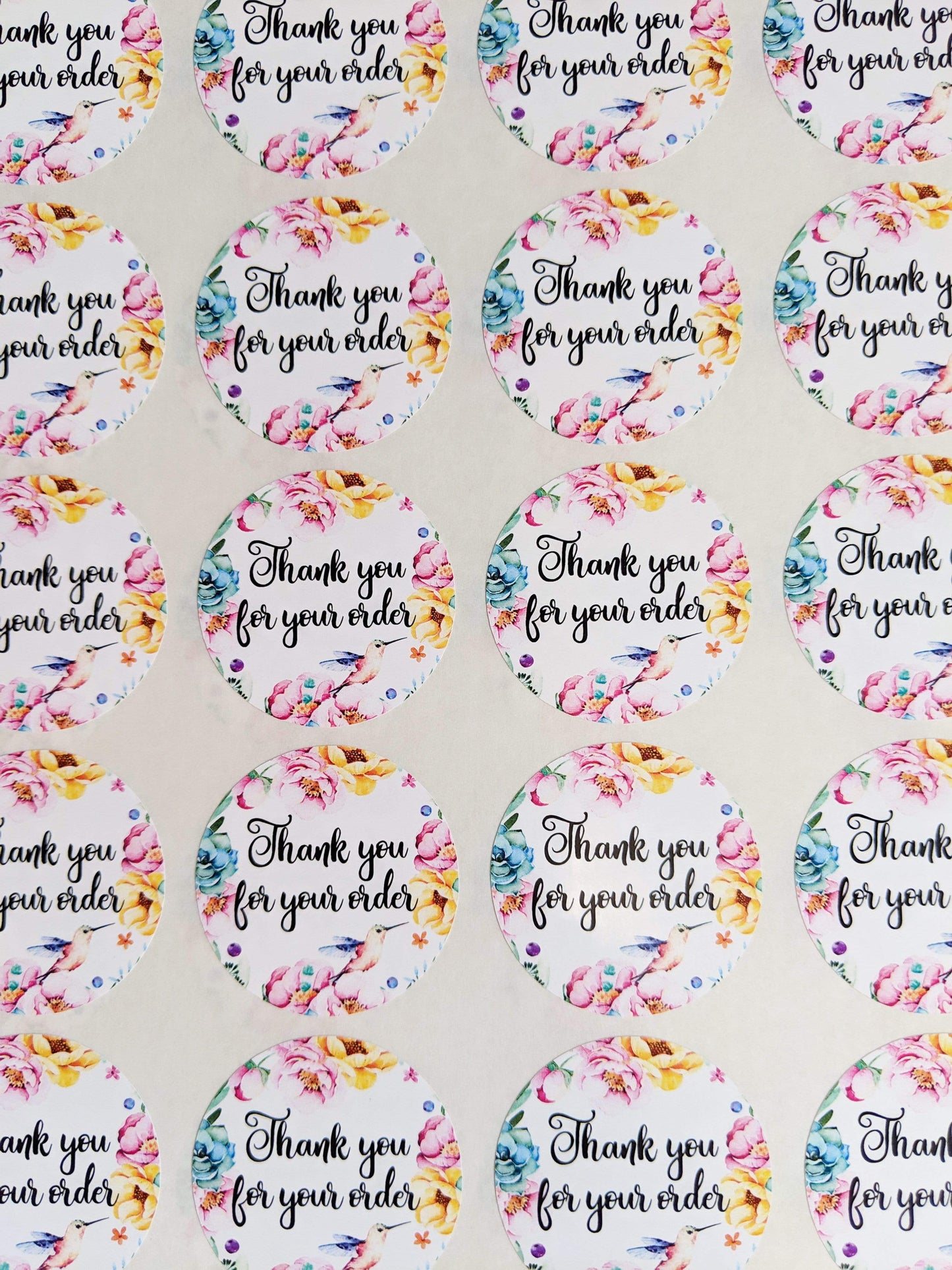 E&L Designs Thank You For Your Order Stickers for Business - Pack of 24