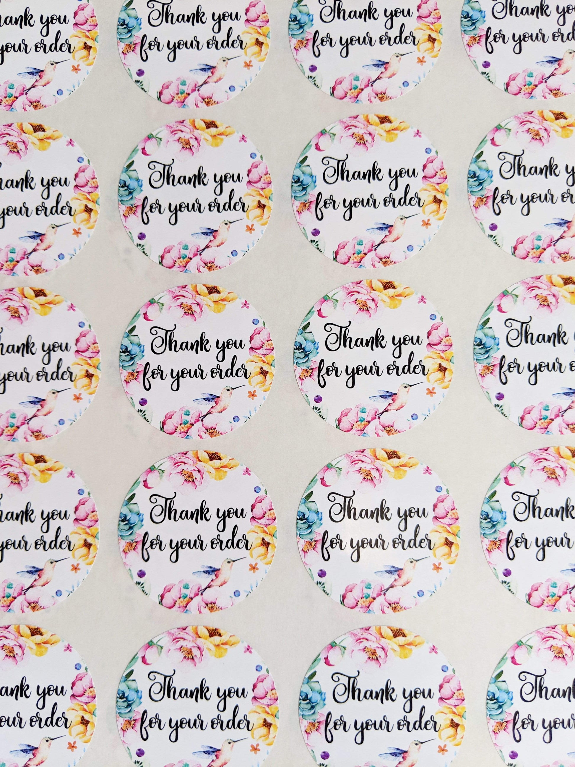 E&L Designs Thank You For Your Order Stickers for Business - Pack of 24