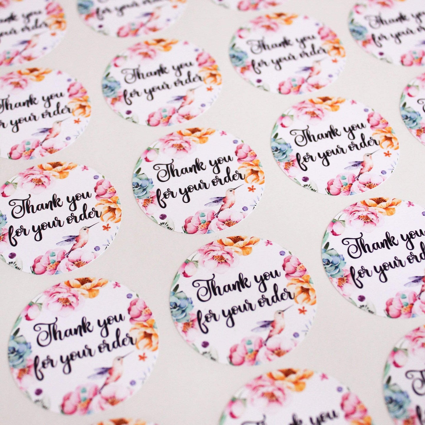 E&L Designs Thank You For Your Order Stickers for Business - Pack of 24
