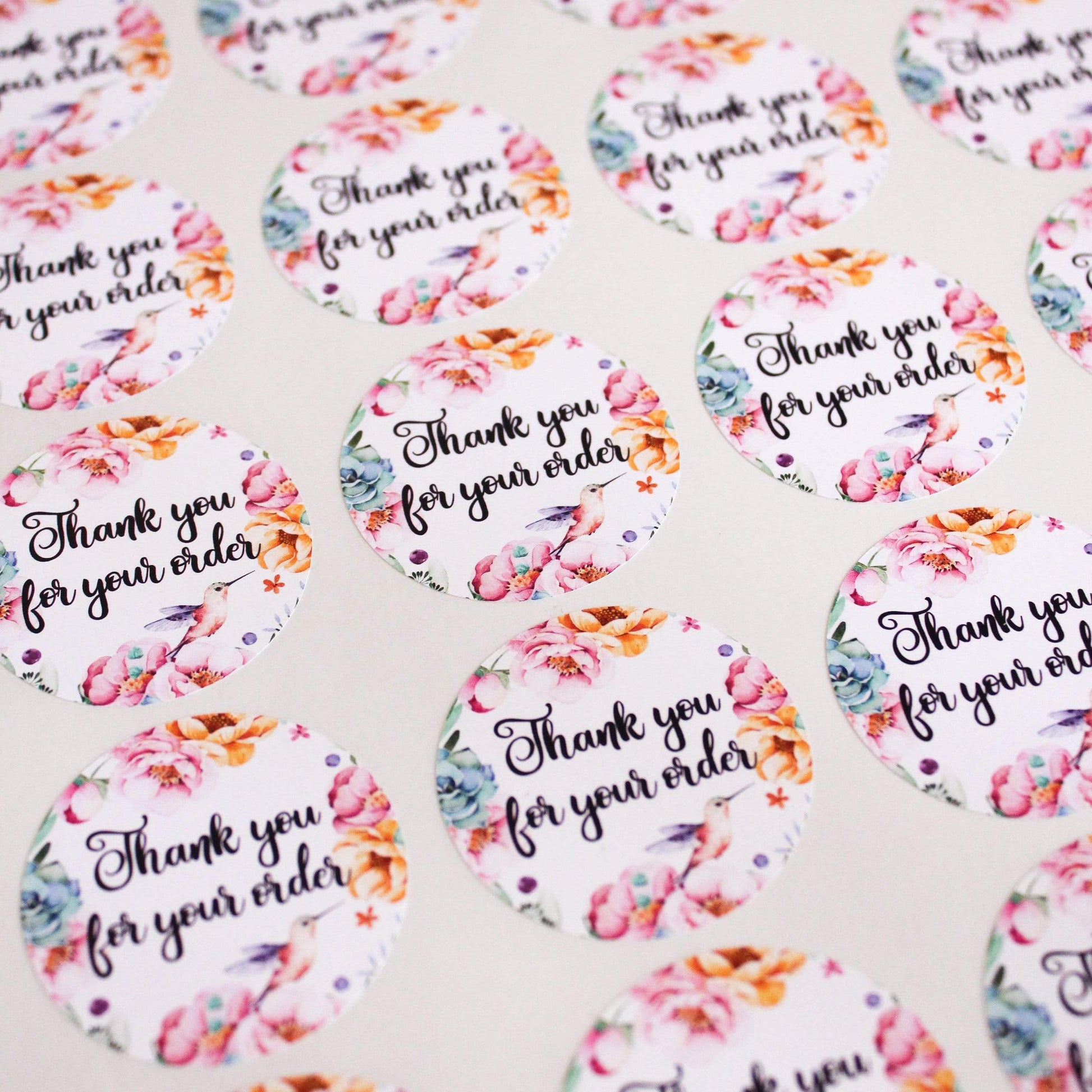 E&L Designs Thank You For Your Order Stickers for Business - Pack of 24
