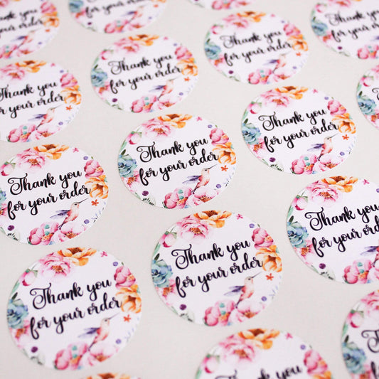 E&L Designs Thank You For Your Order Stickers for Business - Pack of 24