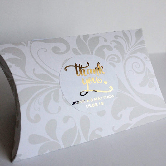 E&L Designs Thank You Wedding Foiled Stickers