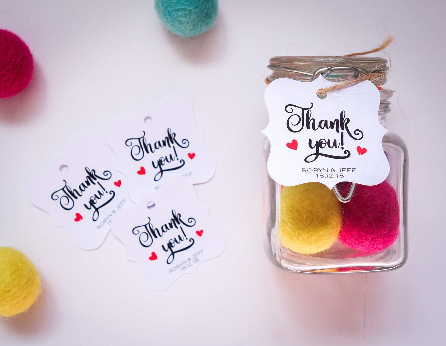E&L Designs Thank You with Hearts Artisan Shaped Gift Tags - Pack of 24