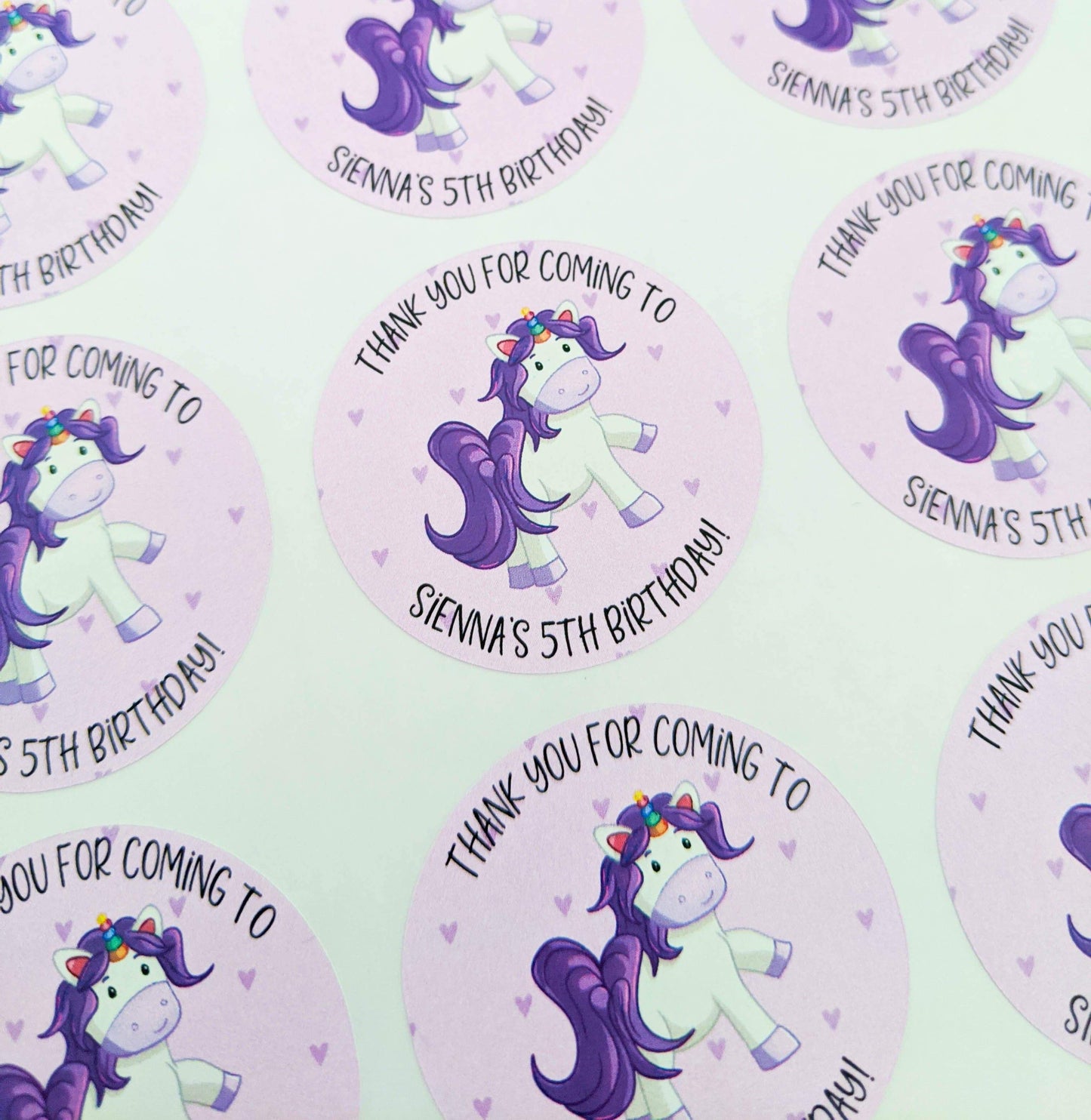 E&L Designs Unicorn Party Stickers