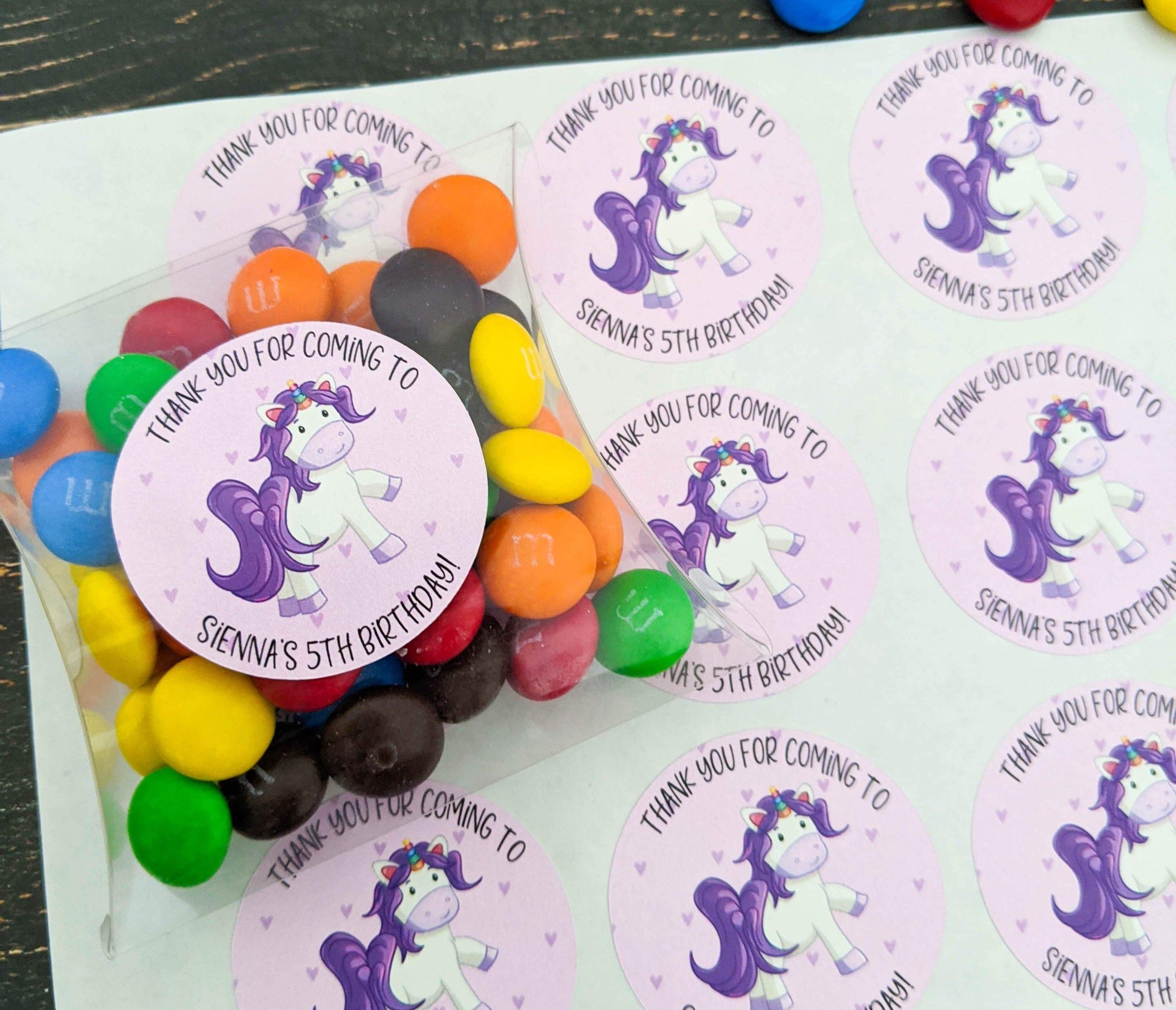 E&L Designs Unicorn Party Stickers