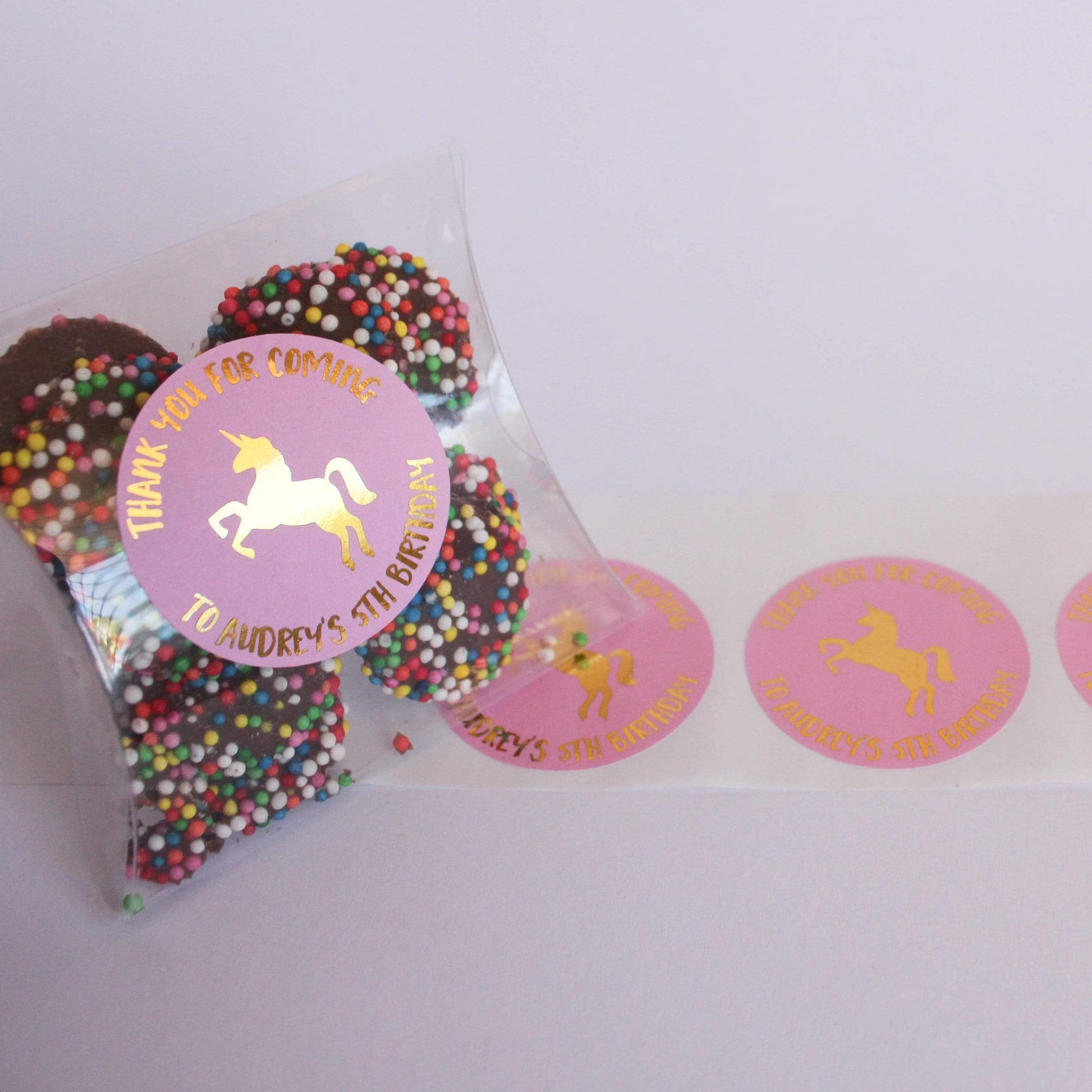 E&L Designs Unicorn Personalised Foil Stickers - Unicorn Theme