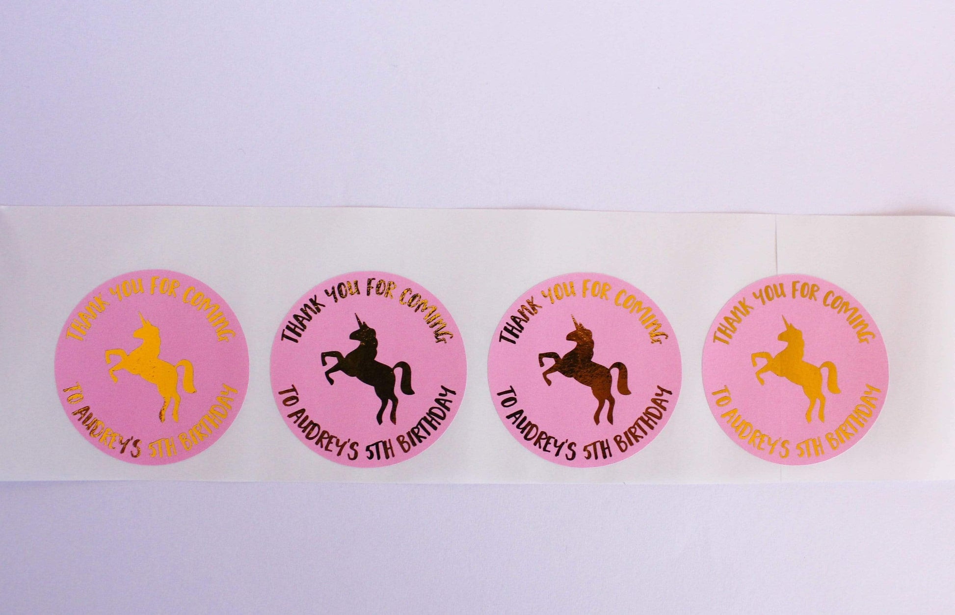 E&L Designs Unicorn Personalised Foil Stickers - Unicorn Theme