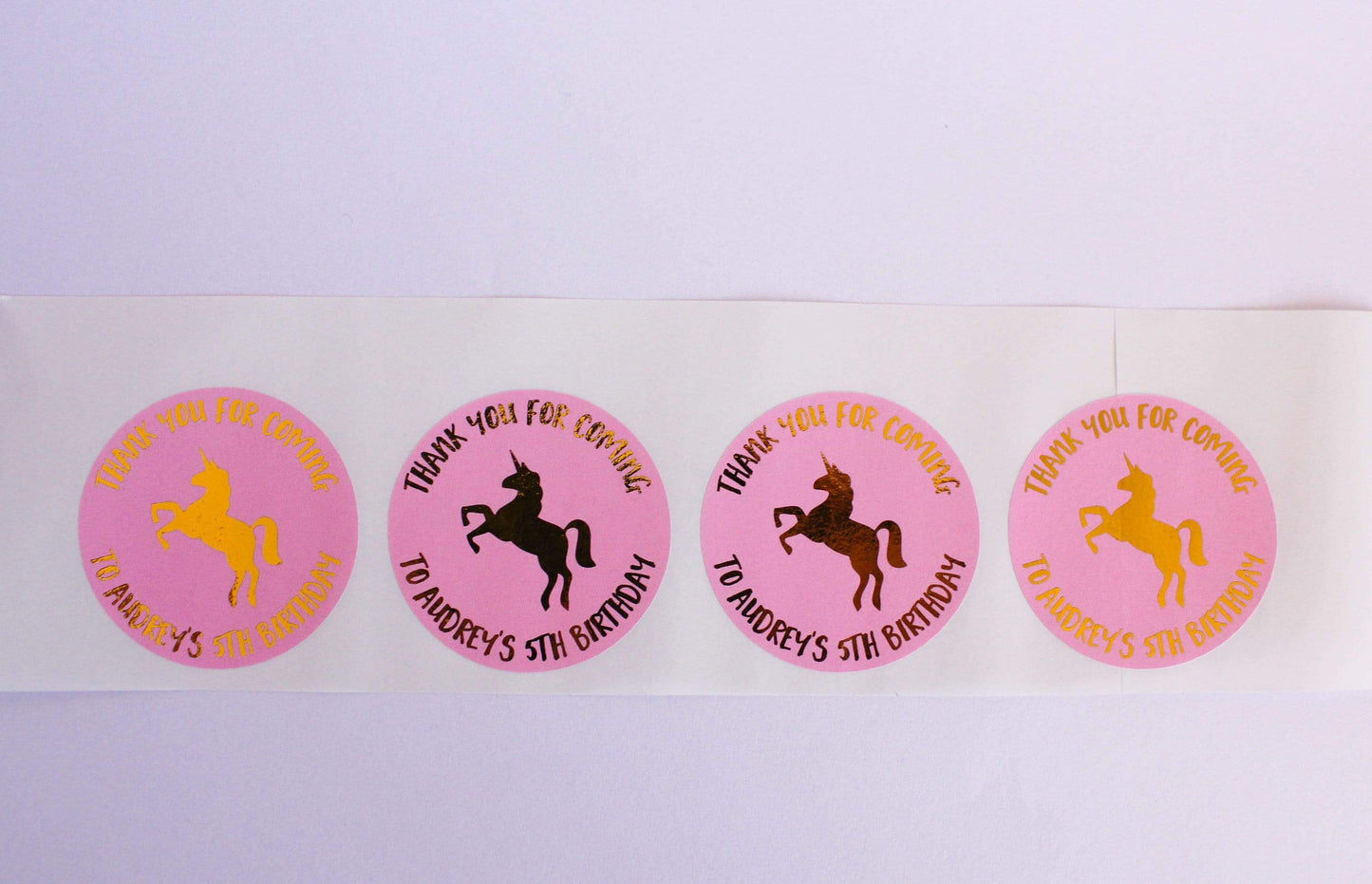E&L Designs Unicorn Personalised Foil Stickers - Unicorn Theme