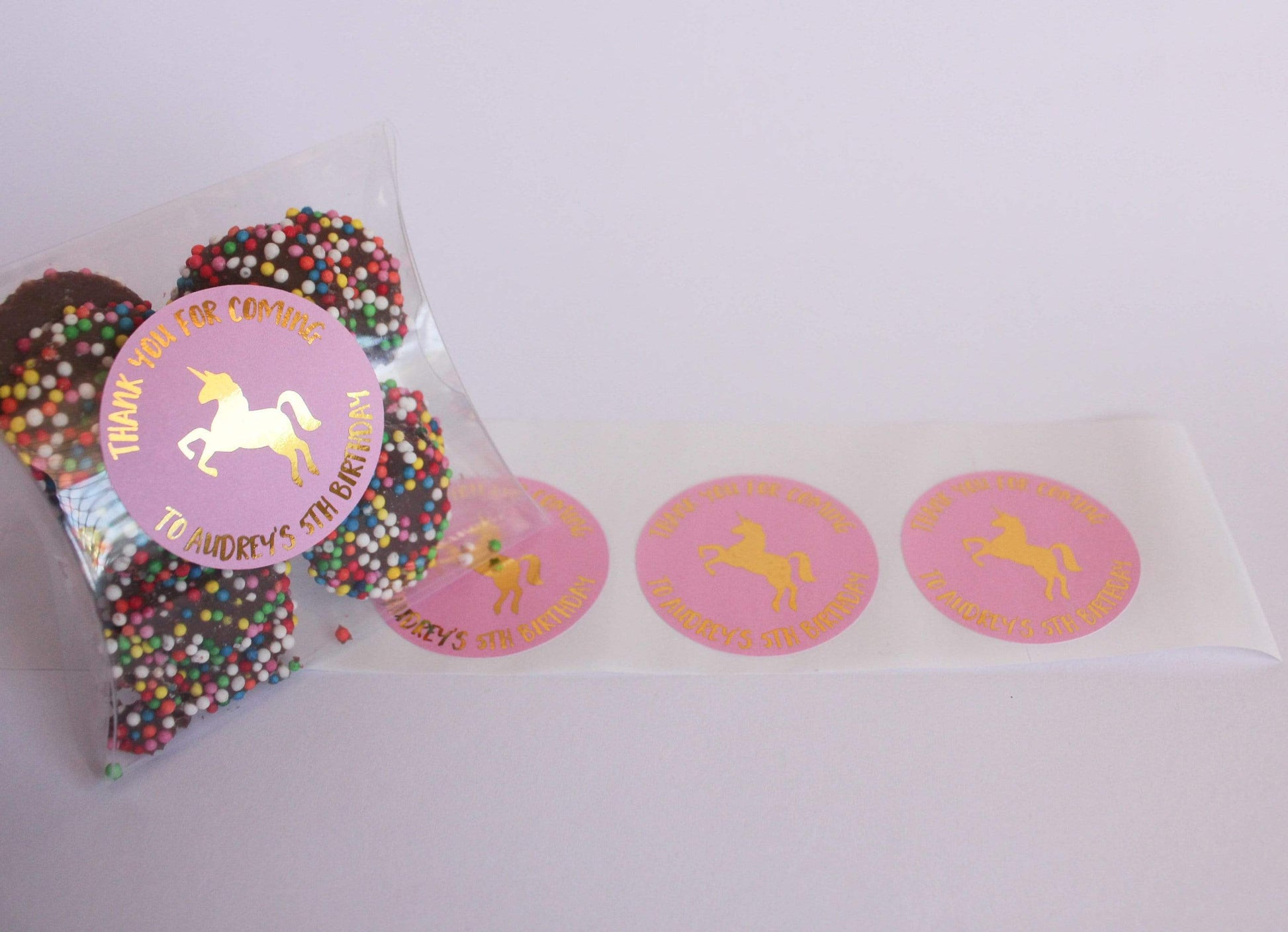 E&L Designs Unicorn Personalised Foil Stickers - Unicorn Theme