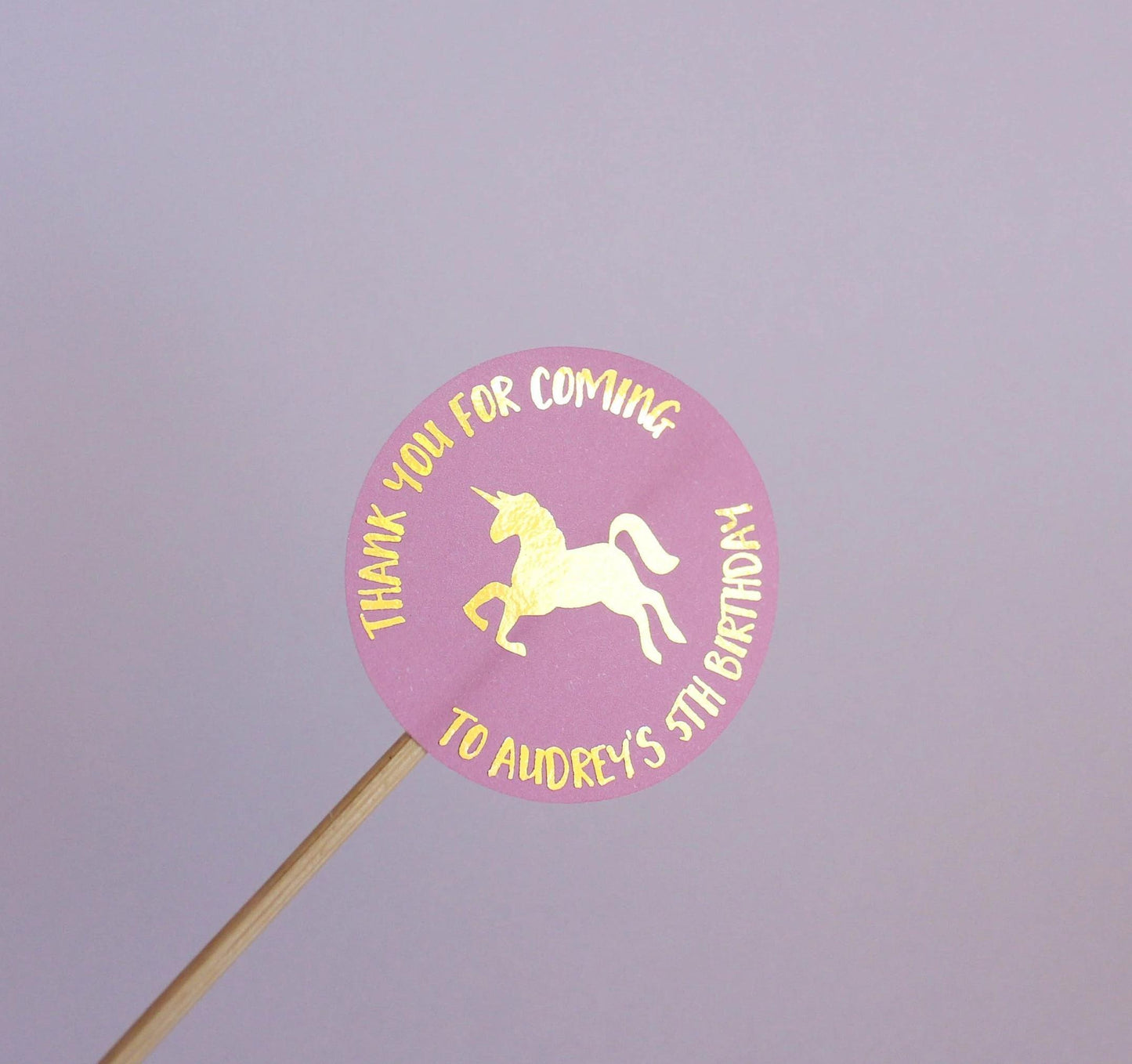 E&L Designs Unicorn Personalised Foil Stickers - Unicorn Theme