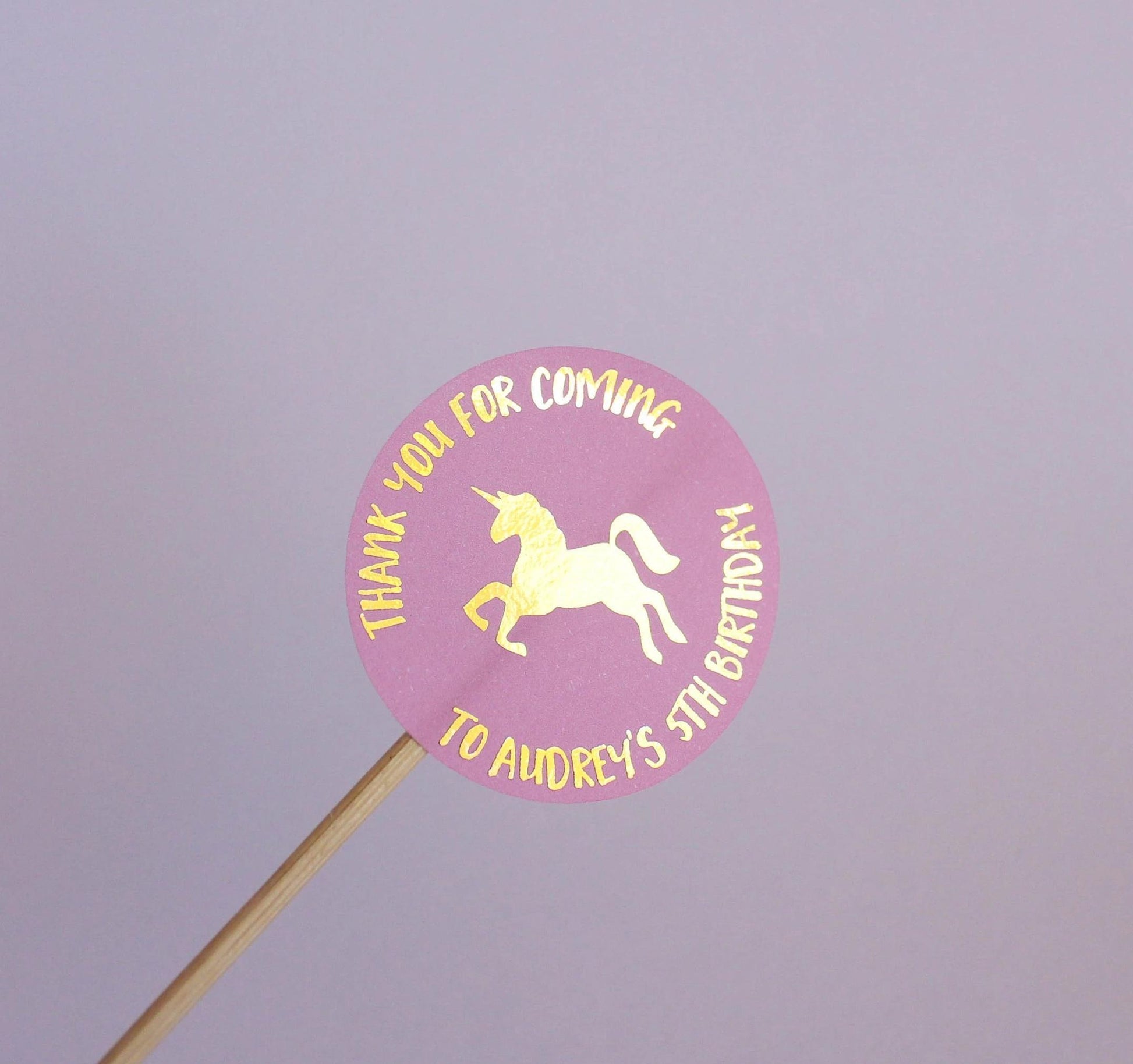 E&L Designs Unicorn Personalised Foil Stickers - Unicorn Theme