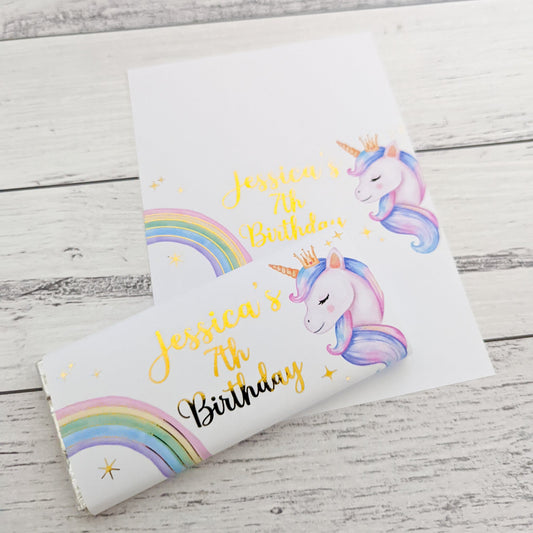 E&L Designs Unicorn Rainbow Chocolate Wrappers, Set of 10