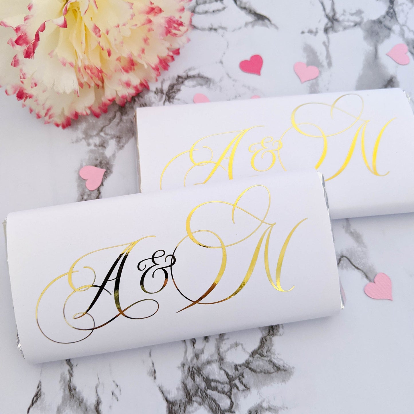 E&L Designs Wedding Chocolate Wrappers - Initials, Set of 10