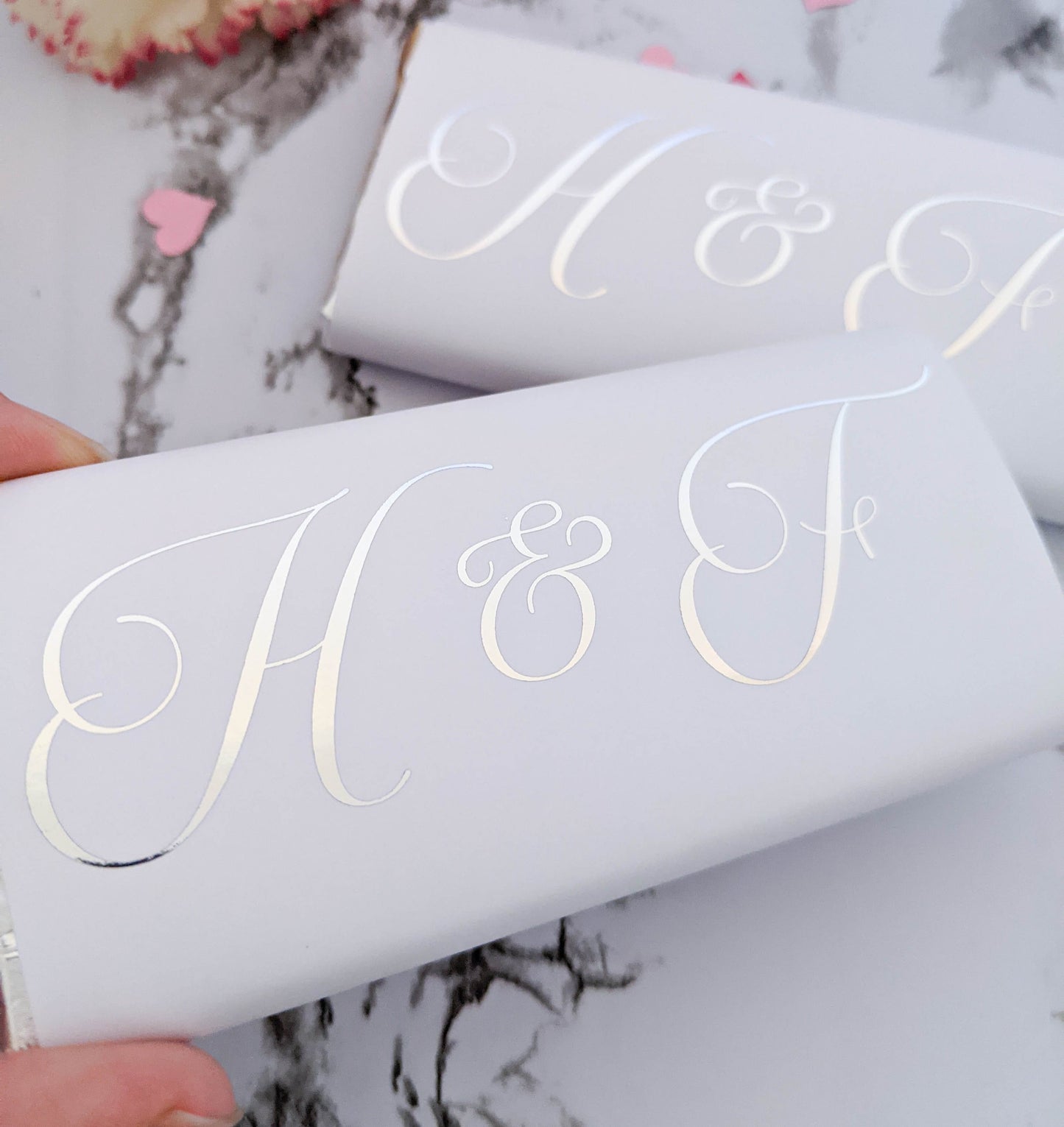 E&L Designs Wedding Chocolate Wrappers - Initials, Set of 10