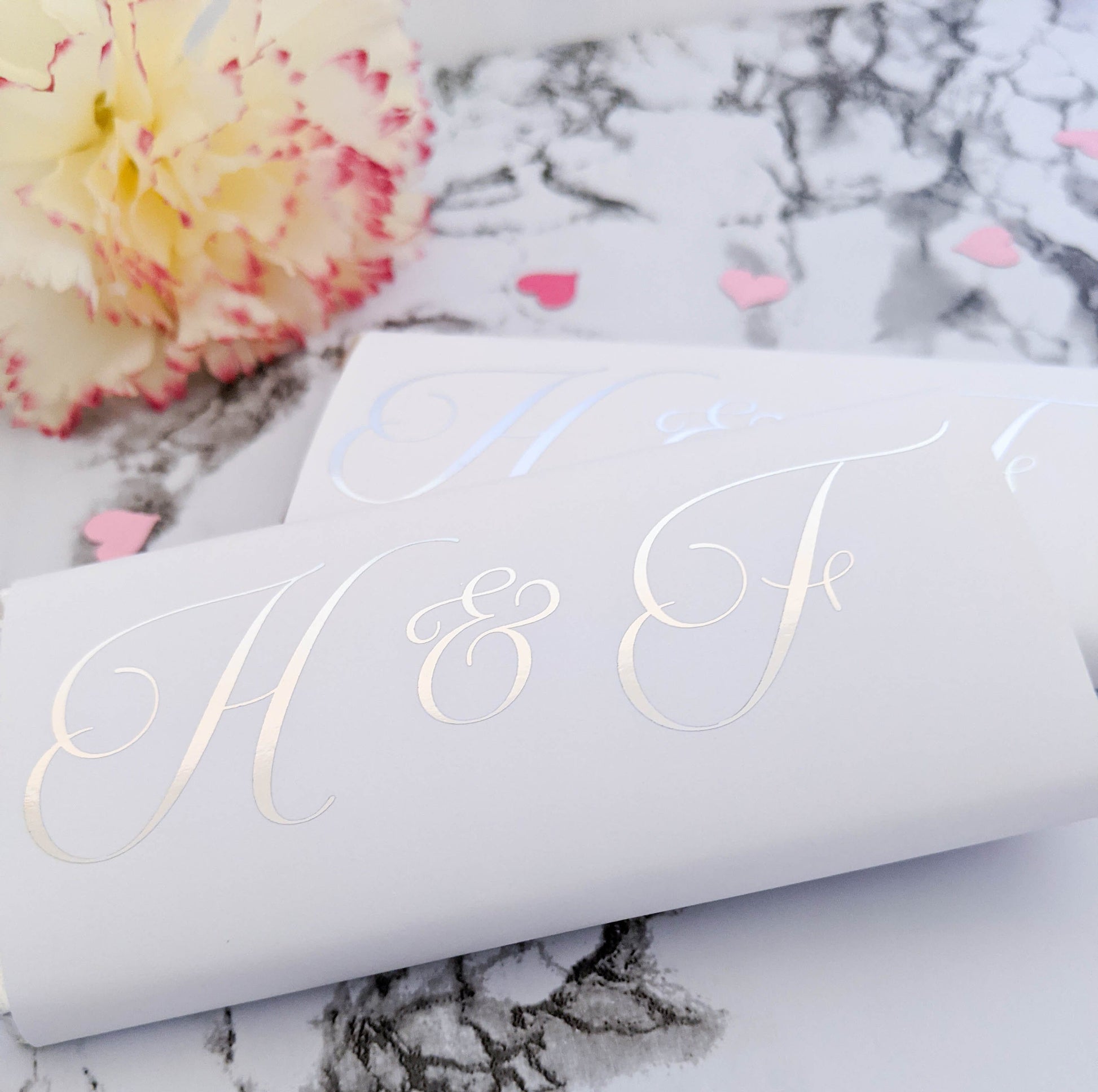 E&L Designs Wedding Chocolate Wrappers - Initials, Set of 10
