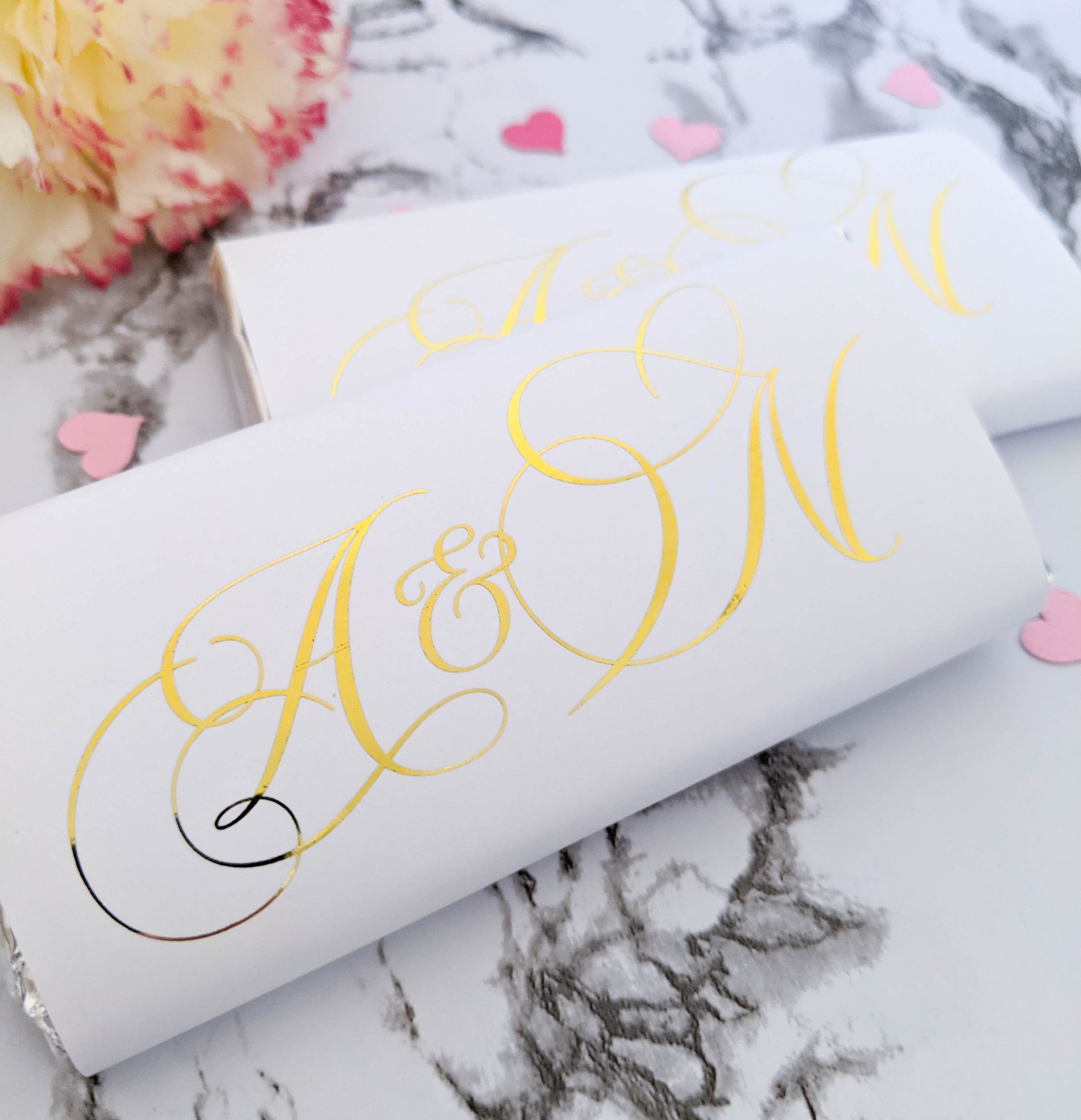 E&L Designs Wedding Chocolate Wrappers - Initials, Set of 10