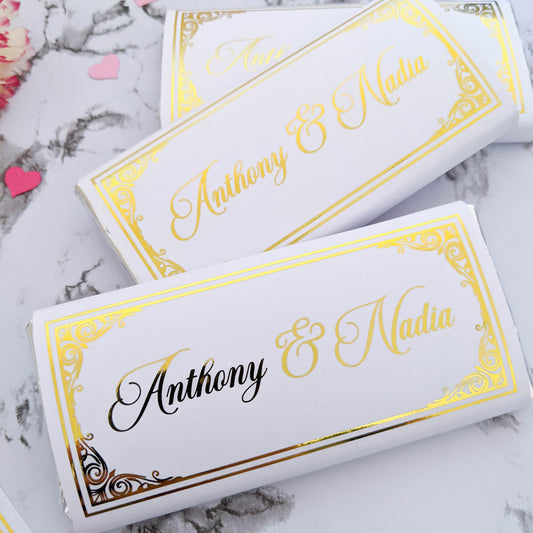 E&L Designs Wedding Chocolate Wrappers - Intricate Border, Set of 10