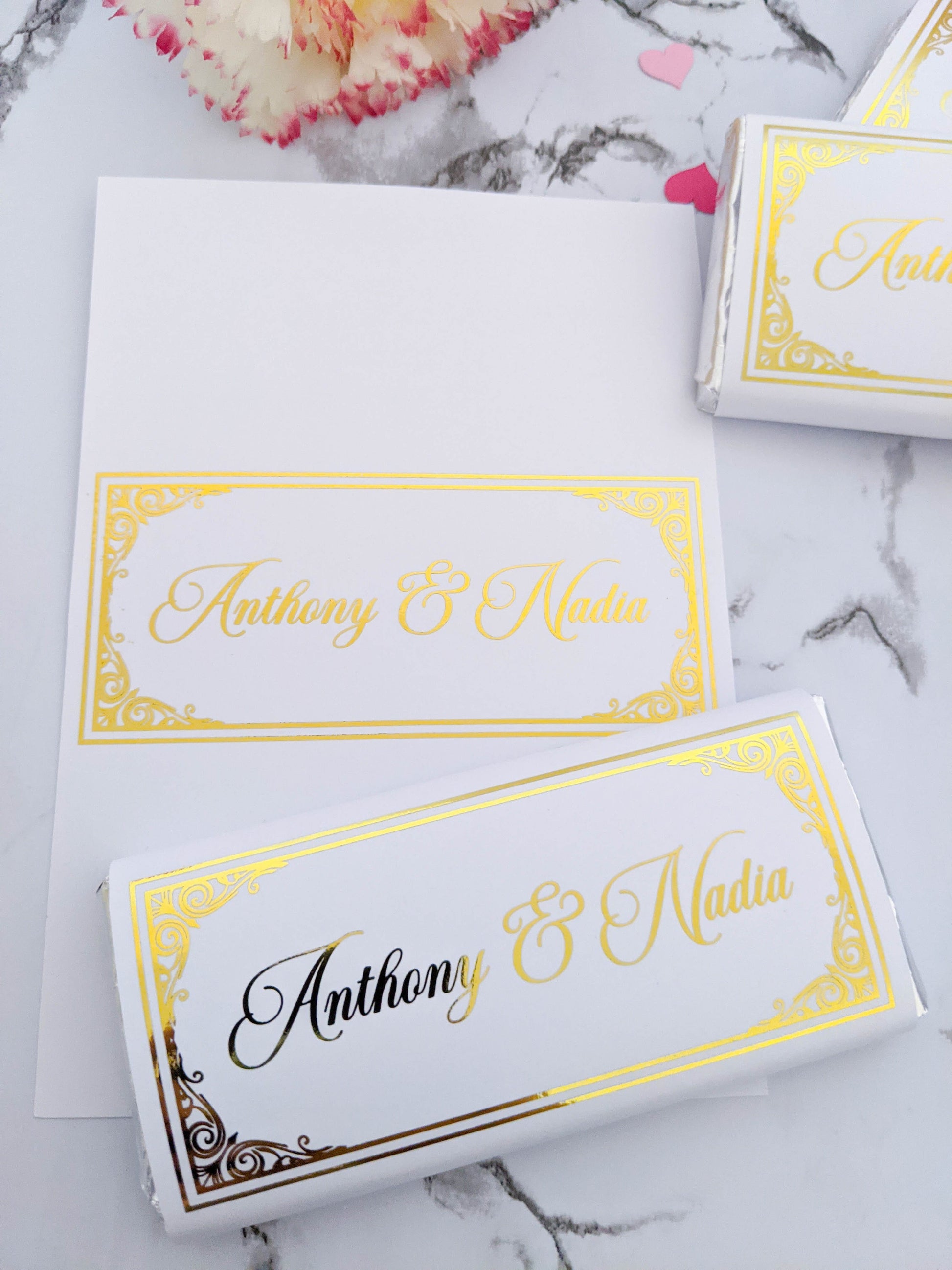 E&L Designs Wedding Chocolate Wrappers - Intricate Border, Set of 10