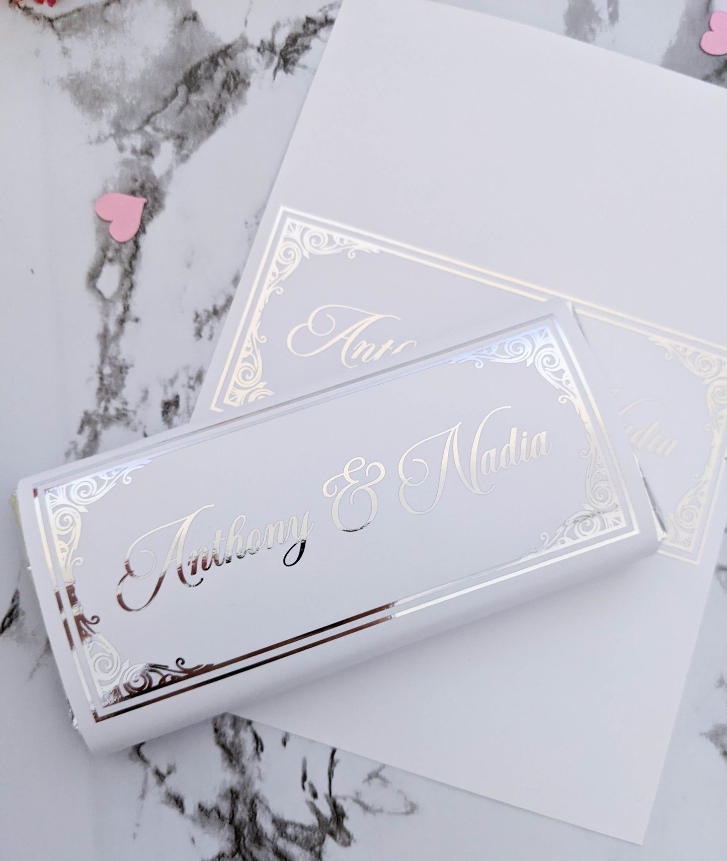 E&L Designs Wedding Chocolate Wrappers - Intricate Border, Set of 10