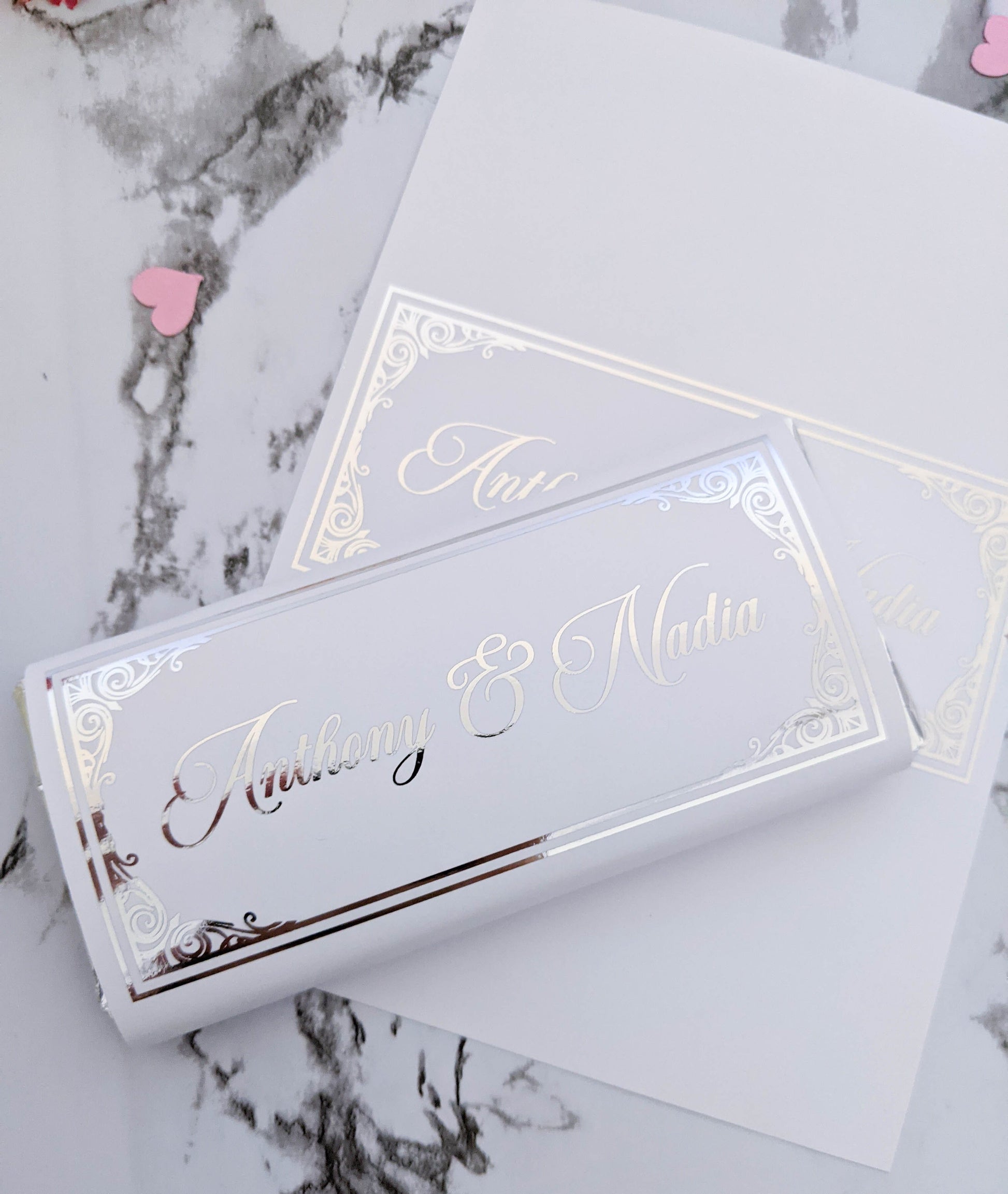 E&L Designs Wedding Chocolate Wrappers - Intricate Border, Set of 10