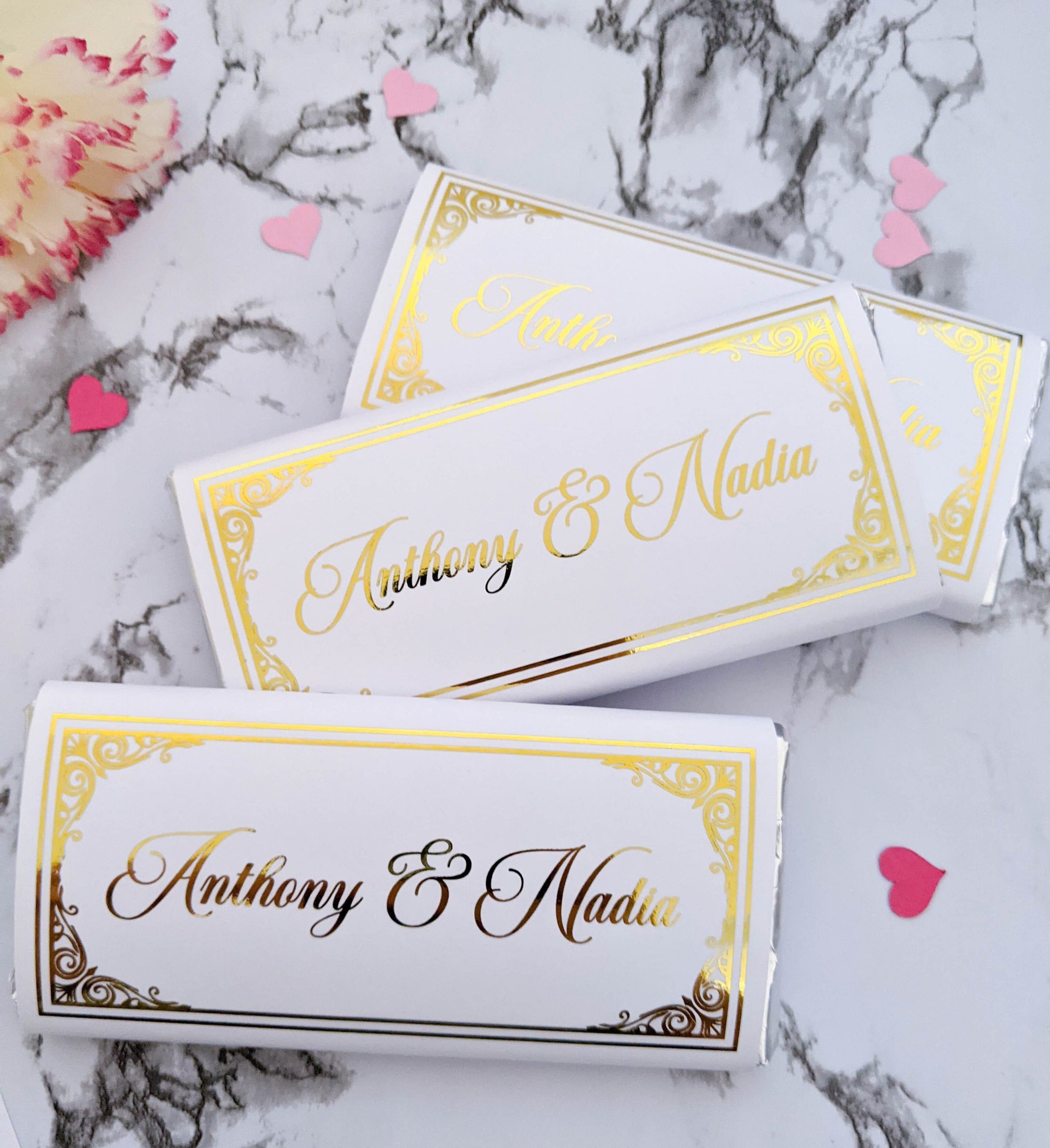 E&L Designs Wedding Chocolate Wrappers - Intricate Border, Set of 10