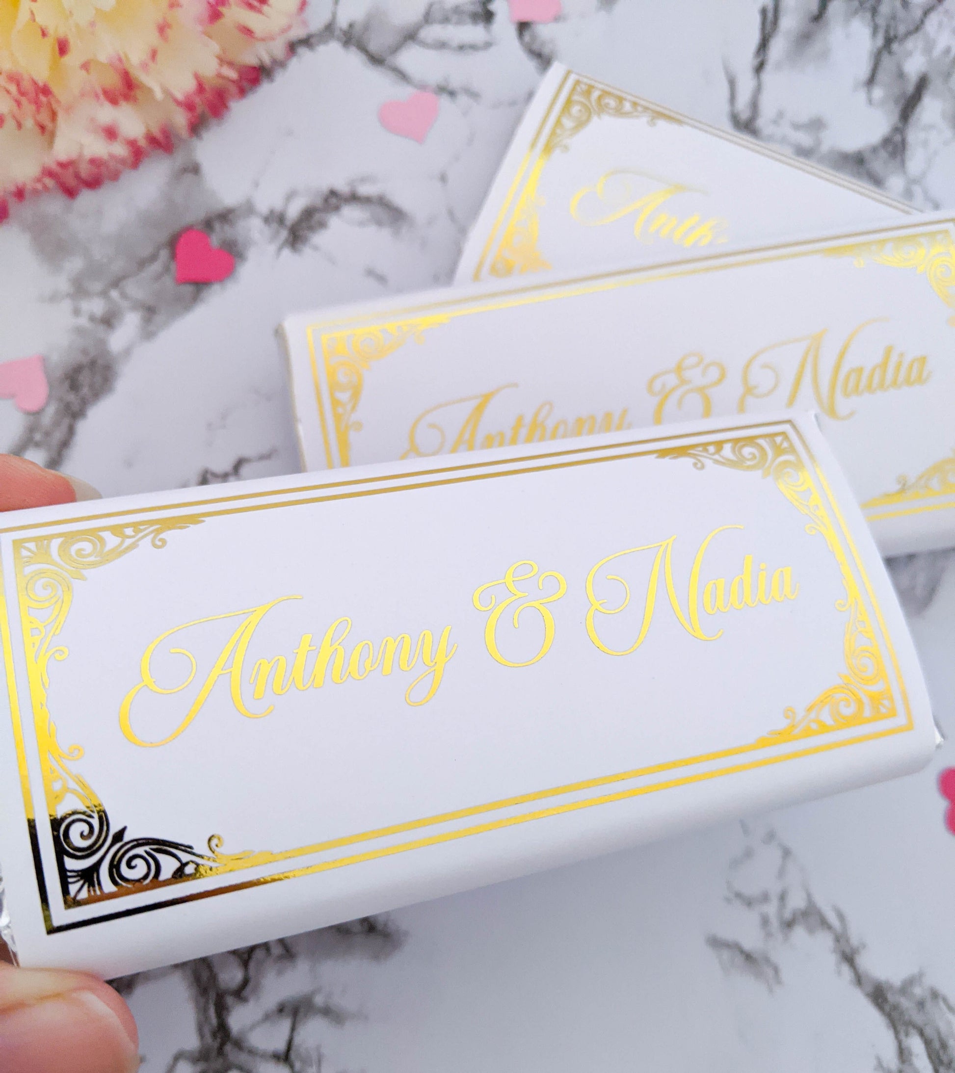 E&L Designs Wedding Chocolate Wrappers - Intricate Border, Set of 10