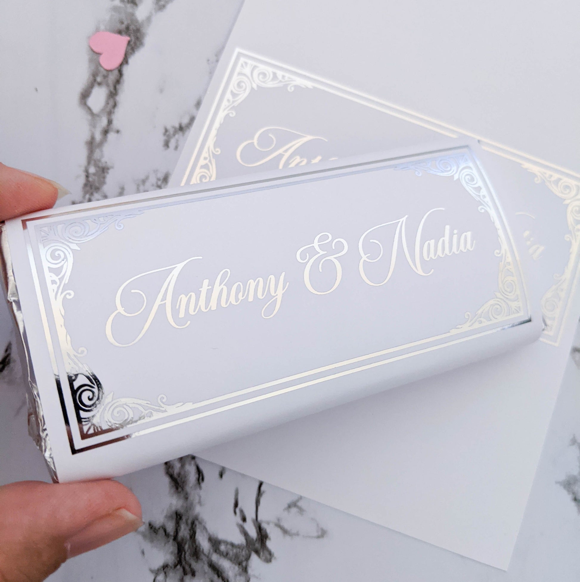 E&L Designs Wedding Chocolate Wrappers - Intricate Border, Set of 10