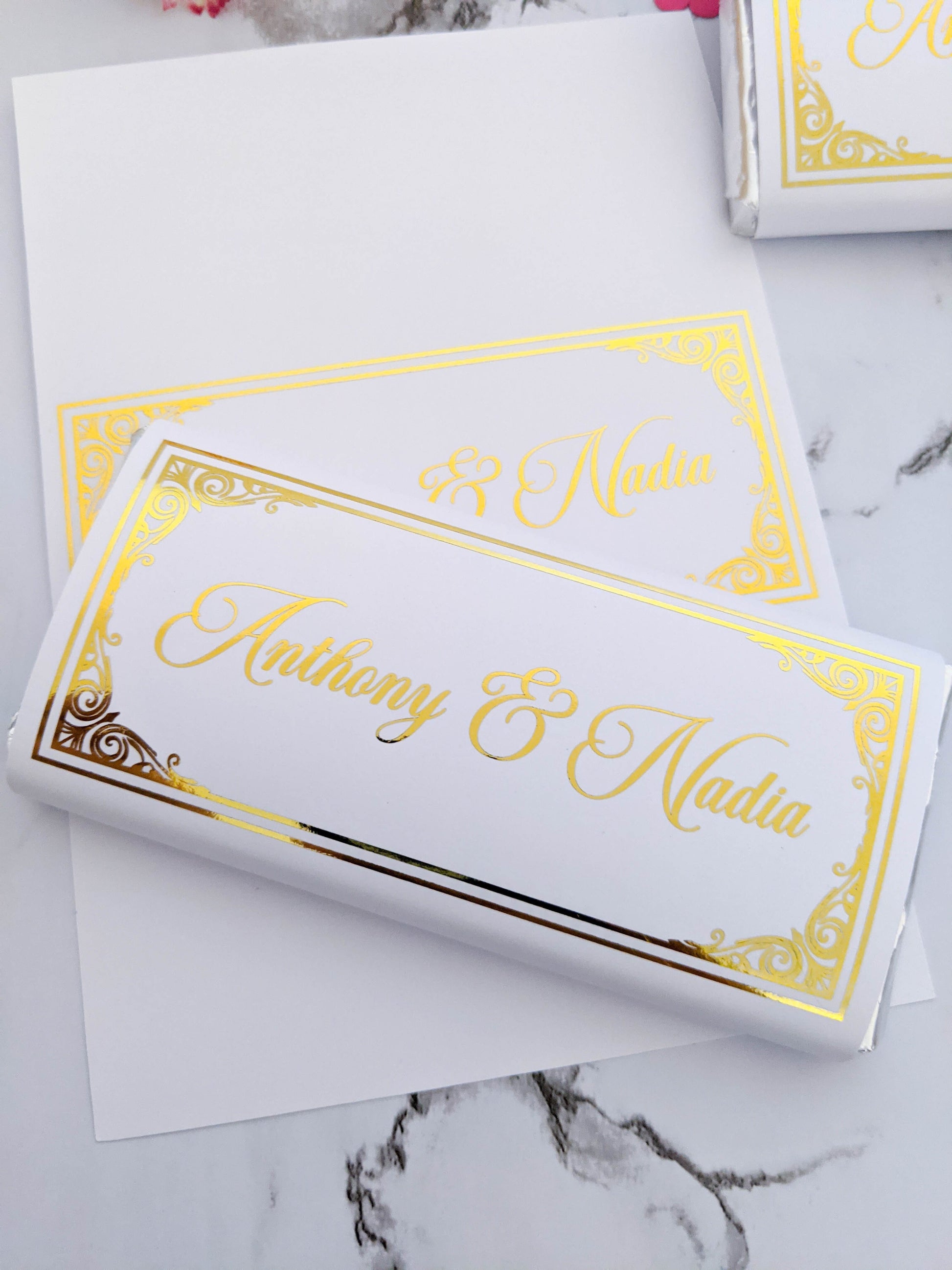 E&L Designs Wedding Chocolate Wrappers - Intricate Border, Set of 10