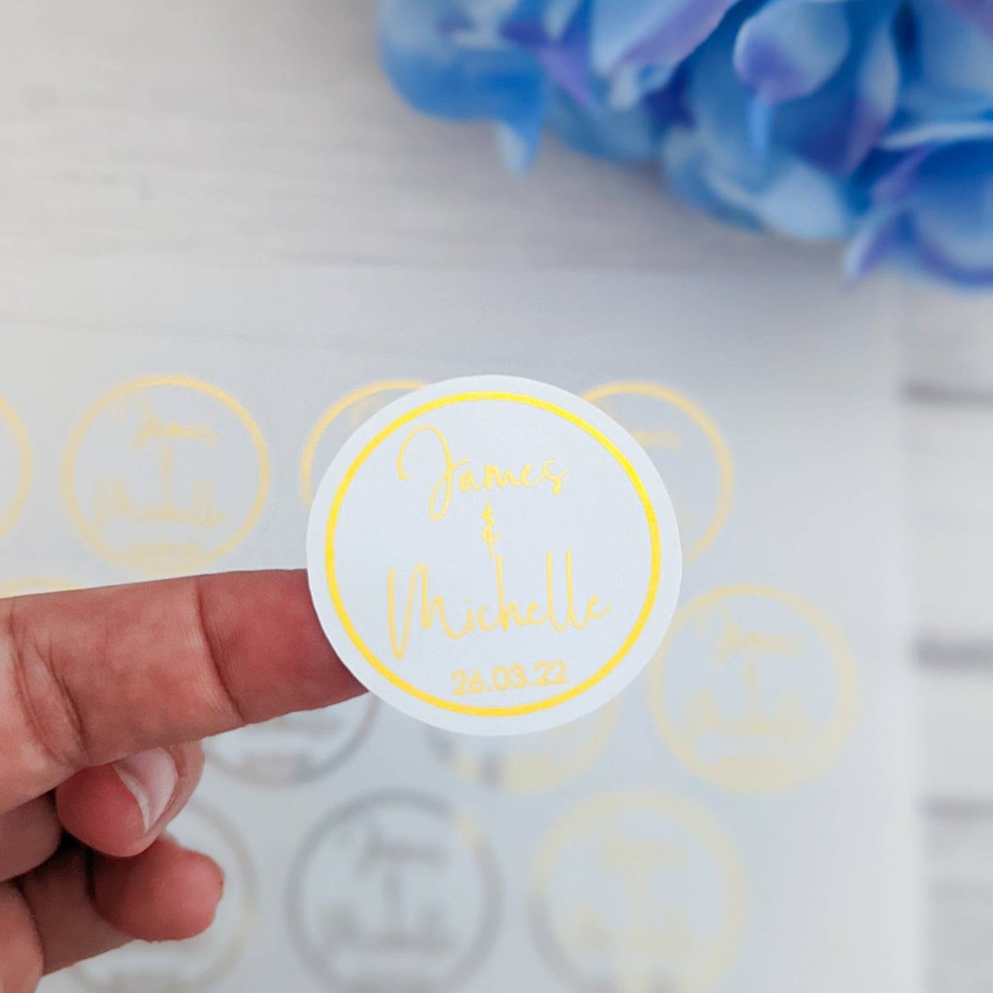 E&L Designs Wedding Invitation Envelope Seals - White with Foil