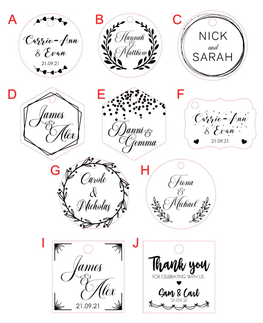 E&L Designs Wedding Tag Collection - Foil Gift Tags x10