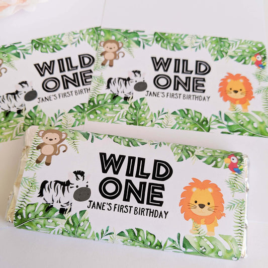 E&L Designs Wild One Jungle Chocolate Wrappers x 10