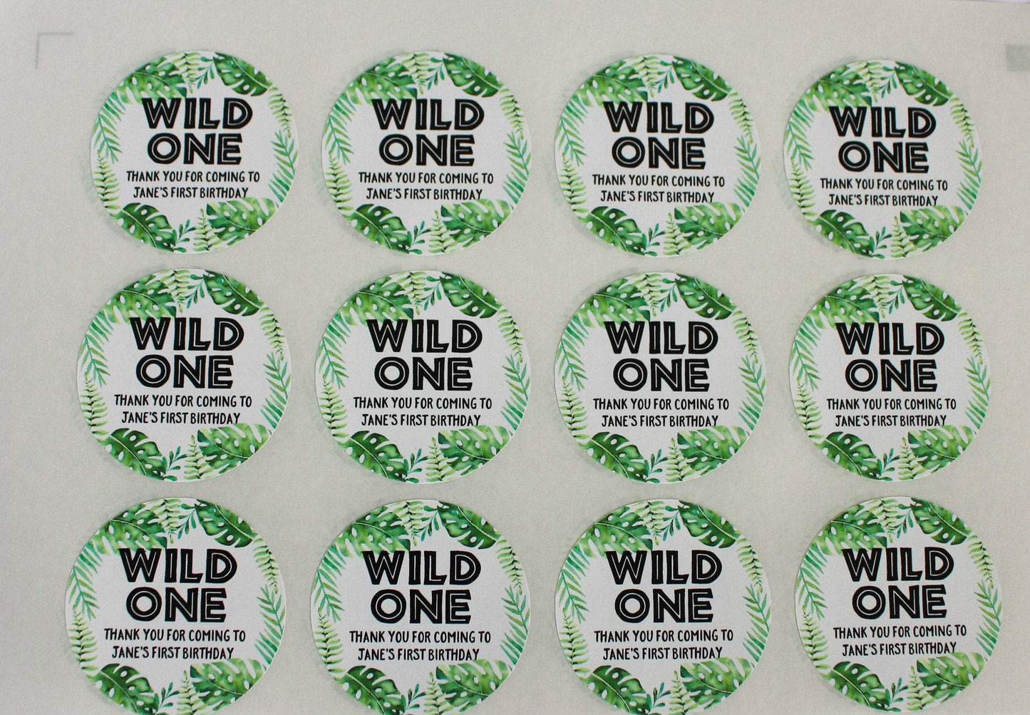 E&L Designs Wild One with Leaves Personalised Sticker