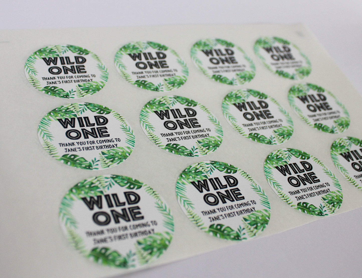 E&L Designs Wild One with Leaves Personalised Sticker