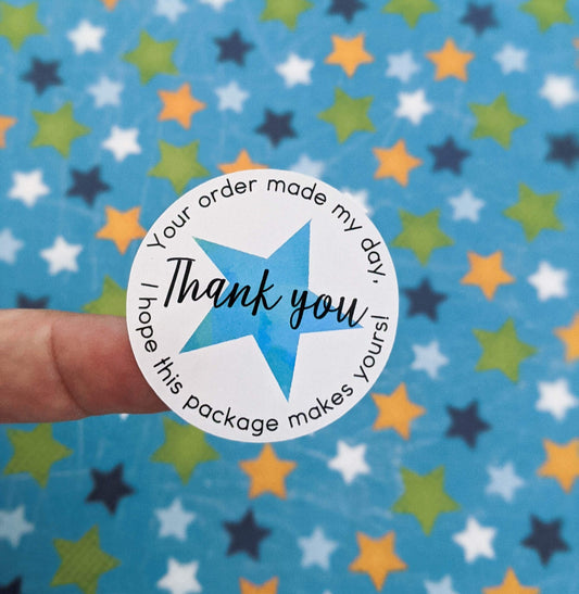 E&L Designs Your Order Made My Day Thank You Stickers