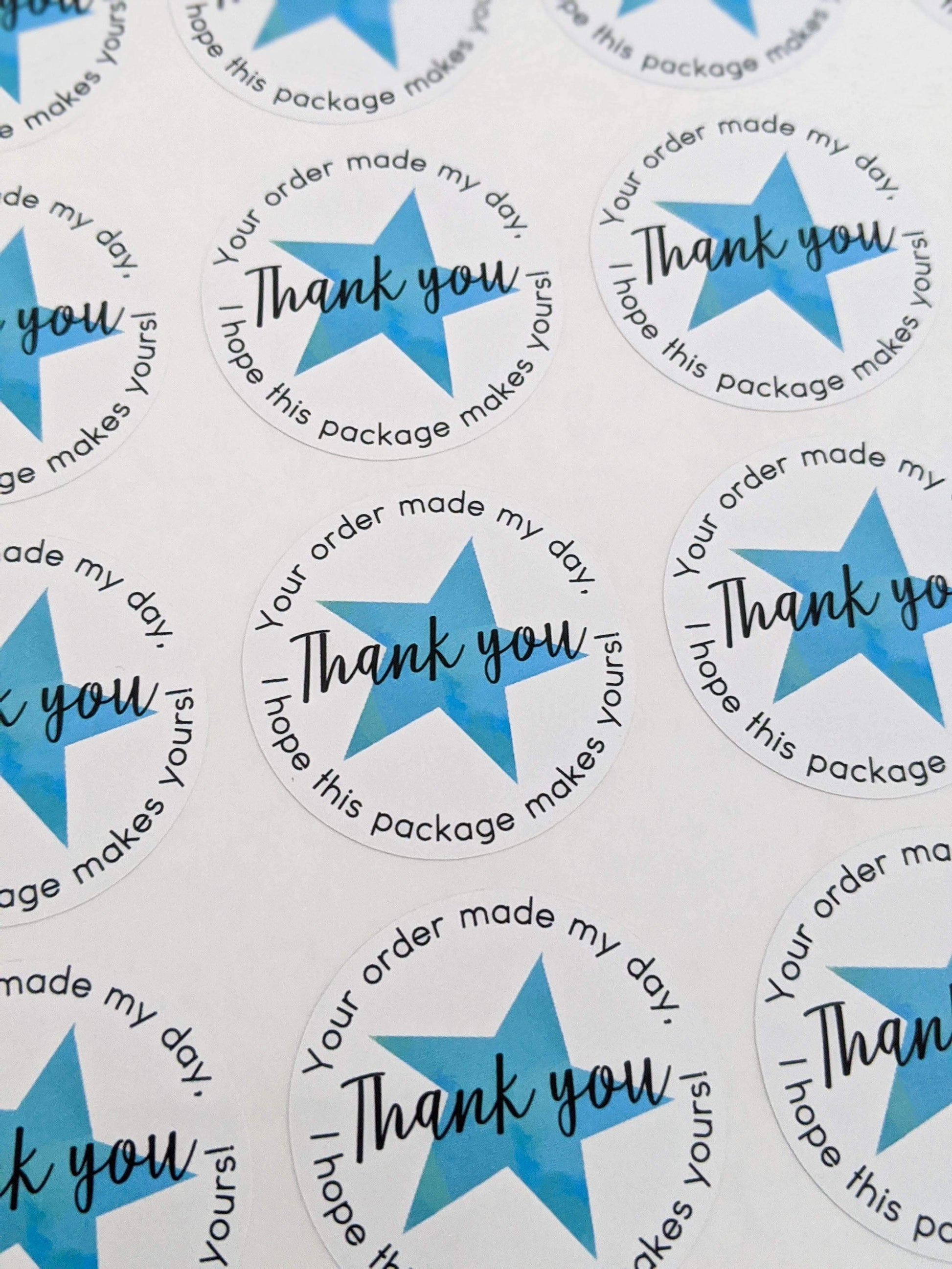 E&L Designs Your Order Made My Day Thank You Stickers