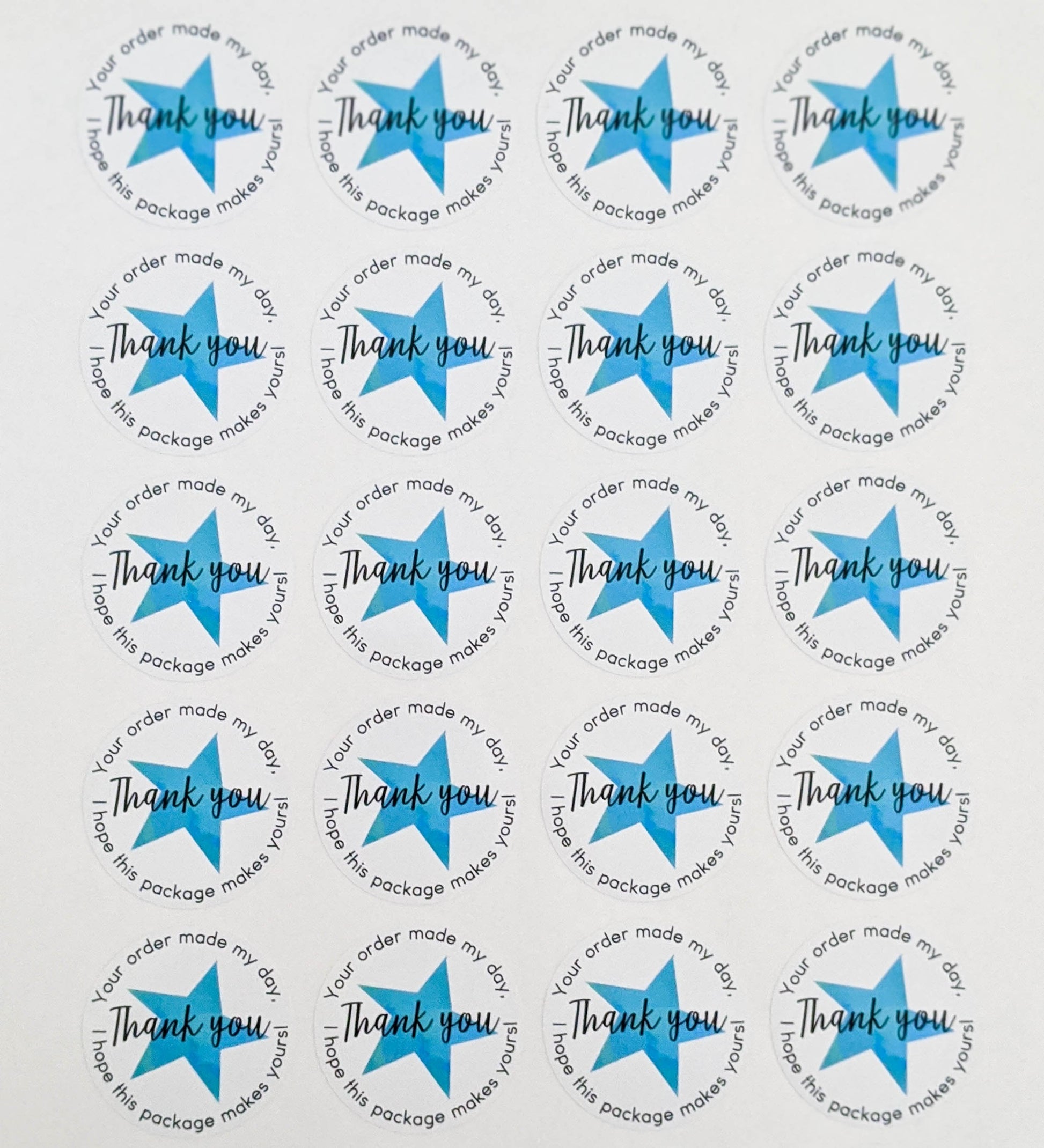 E&L Designs Your Order Made My Day Thank You Stickers